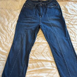 Judy Blue wide leg jeans with front seam. Lots of stretch